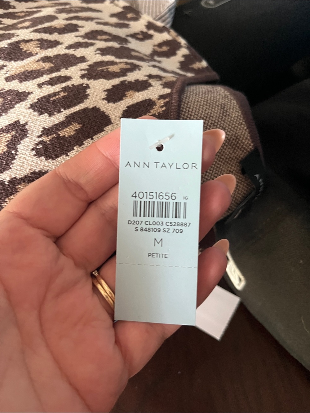 Ann Taylor NWT Leopard Print Peplum Knit Top | Medium Petite | Animal Print - Picture 3 of 3
